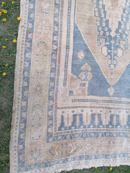 Oushak wool rug 5'4x9'7 turkish anatolian rug, vintage hand made rug, large living room rug kitchen rug, vintage bohemian rug