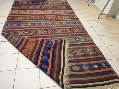 6 x 11 Flat Weave OUSHAK RUG TURKISH Oushak Rug Flatweave Oushak Runner Rug Vintage Runner Rug Wool Oushak Rug Hand Made Rugs Vintage Rug