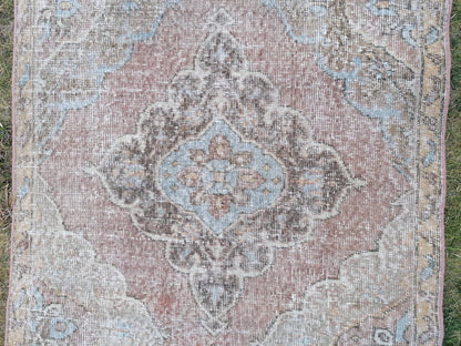 3'2x12'9 oushak turkish runner rug, kitchen wool runner rug ,vintage hallway rug, vintage hand made rug