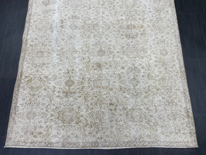 Muted Vintage Rug TURKISH Distressed Rug Vintage 5 x 8.4 Rug Oushak Rugs Muted Rug Turkish Oushak Rug, Vintage Oushak Rug Wool Rug