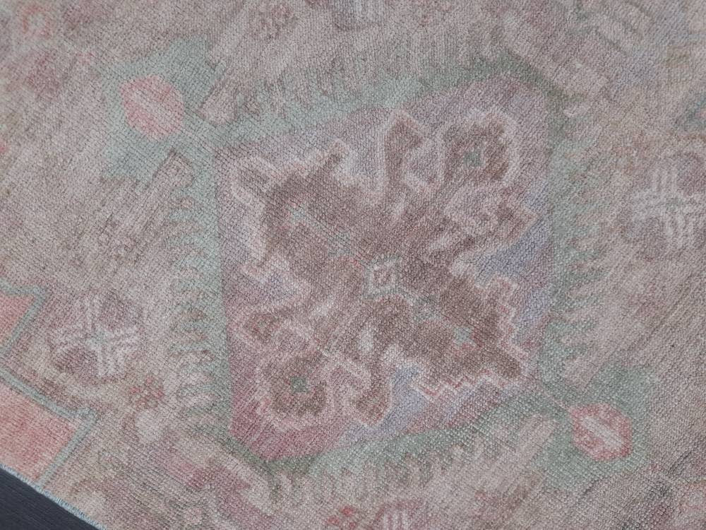 Muted Vintage Oriental Runner Rug 3 x 10.8 Turkish Runner Rug muted Vintage Runner Rug Hallway Runner Rug Kitchen Runner Rug Wool Runner Rug