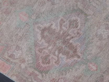 Muted Vintage Oriental Runner Rug 3 x 10.8 Turkish Runner Rug muted Vintage Runner Rug Hallway Runner Rug Kitchen Runner Rug Wool Runner Rug