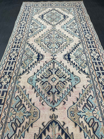 Turkish Runner 4.7 x 12 Oushak Runner Rug Rug Vintage Runner Rug Hallway Runner Rug Kitchen Runner Rug Wool Runner Handmade Runner Rug