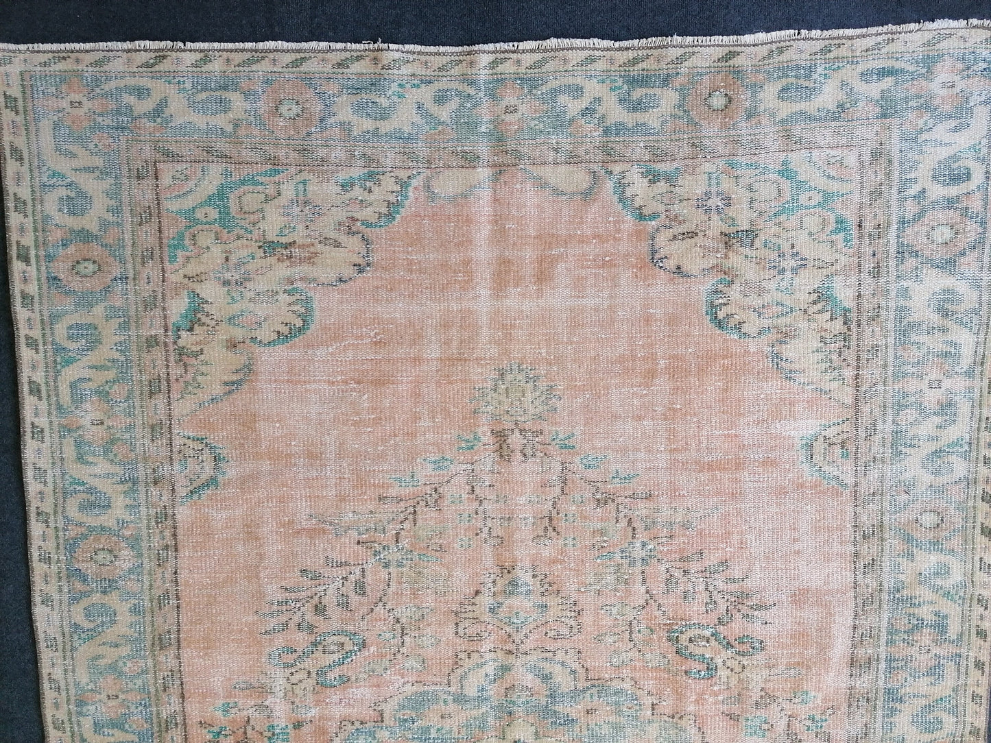 5'10x9'2  vintage turkish rug, large oushak rug, living room rug, vintage hand made rug, bohemian rug, kitchen rug