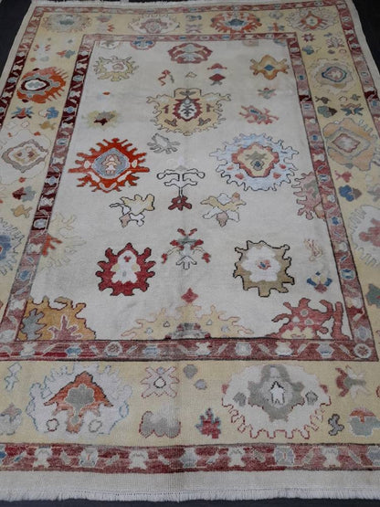 8.4 x 11 Muted OUSHAK RUG TURKISH Oushak Rug Muted Oushak Rug Vintage Rug Wool Oushak 9x12 Rug Hand Made Rug Authentic Oushak Rug