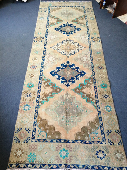 13 x 4.8 Runner Oushak Runner Rug, Turkish Runner Rug, Vintage Runner Rug, Hallway Runner Rug, Kitchen Runner Rug Wool Runner Rug