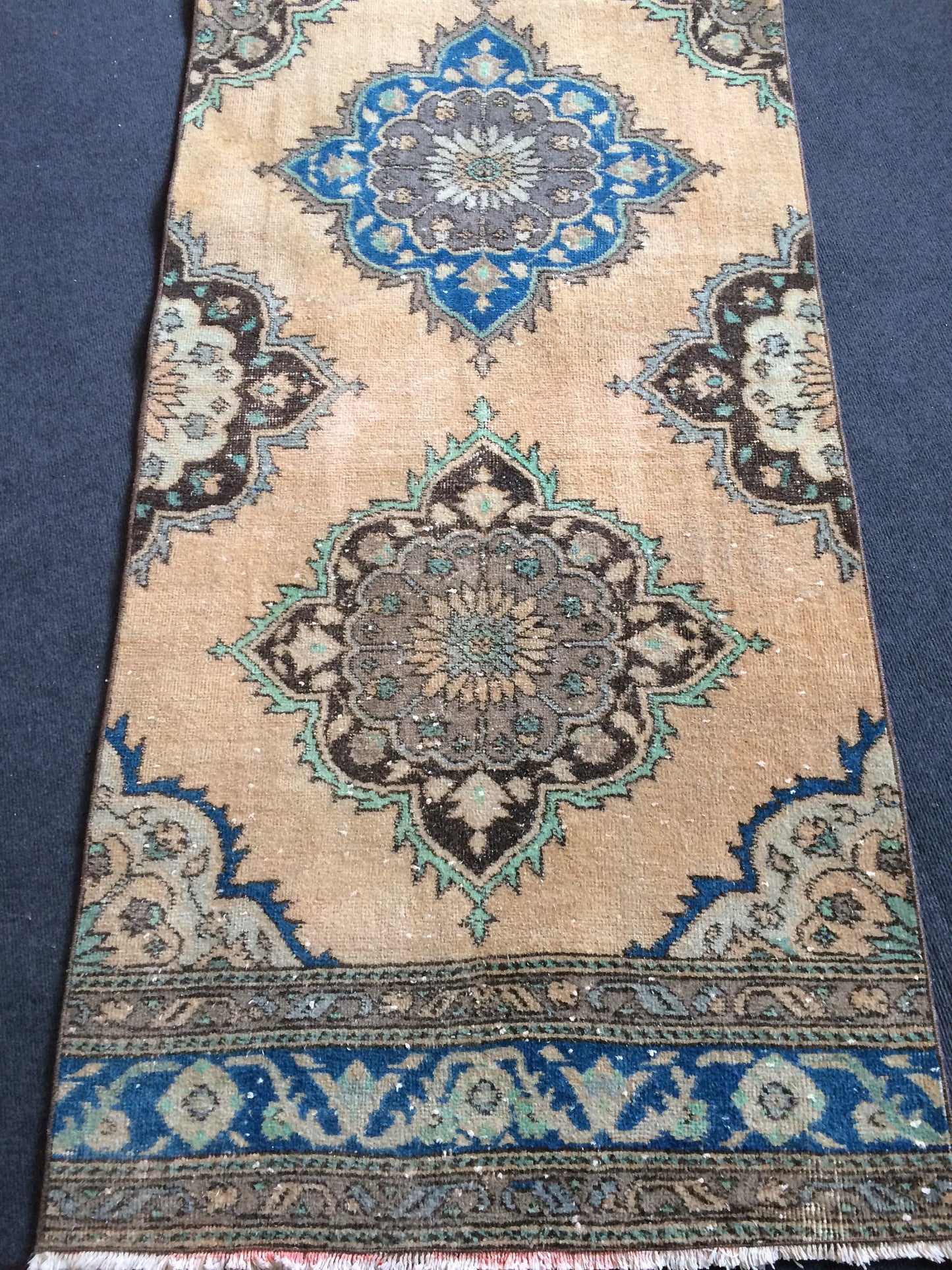 12.5 x 2.8 ft Oushak Runner Rug Turkish Runner Rug Vintage Runner Rug