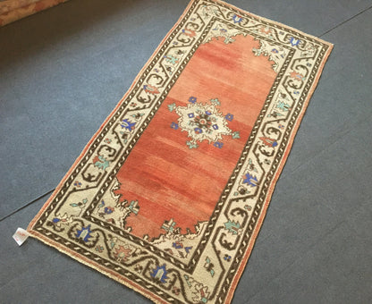 3.2x6 feet red turkish bedroom large rug, vintage blue handmade rug, wide living room rug, kitchen middle wool rug, bathrom floor bohem rug