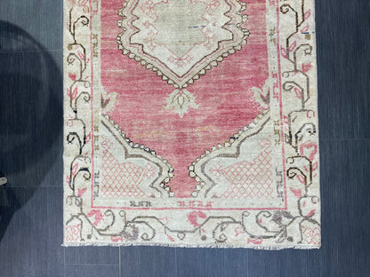 Antique Rug, Vintage 3 x 5.5 Rug, Turkish Wool Rug, Oushak Rug, Fine Hand Knotted Rug, Persian Rug, Handmade Rug