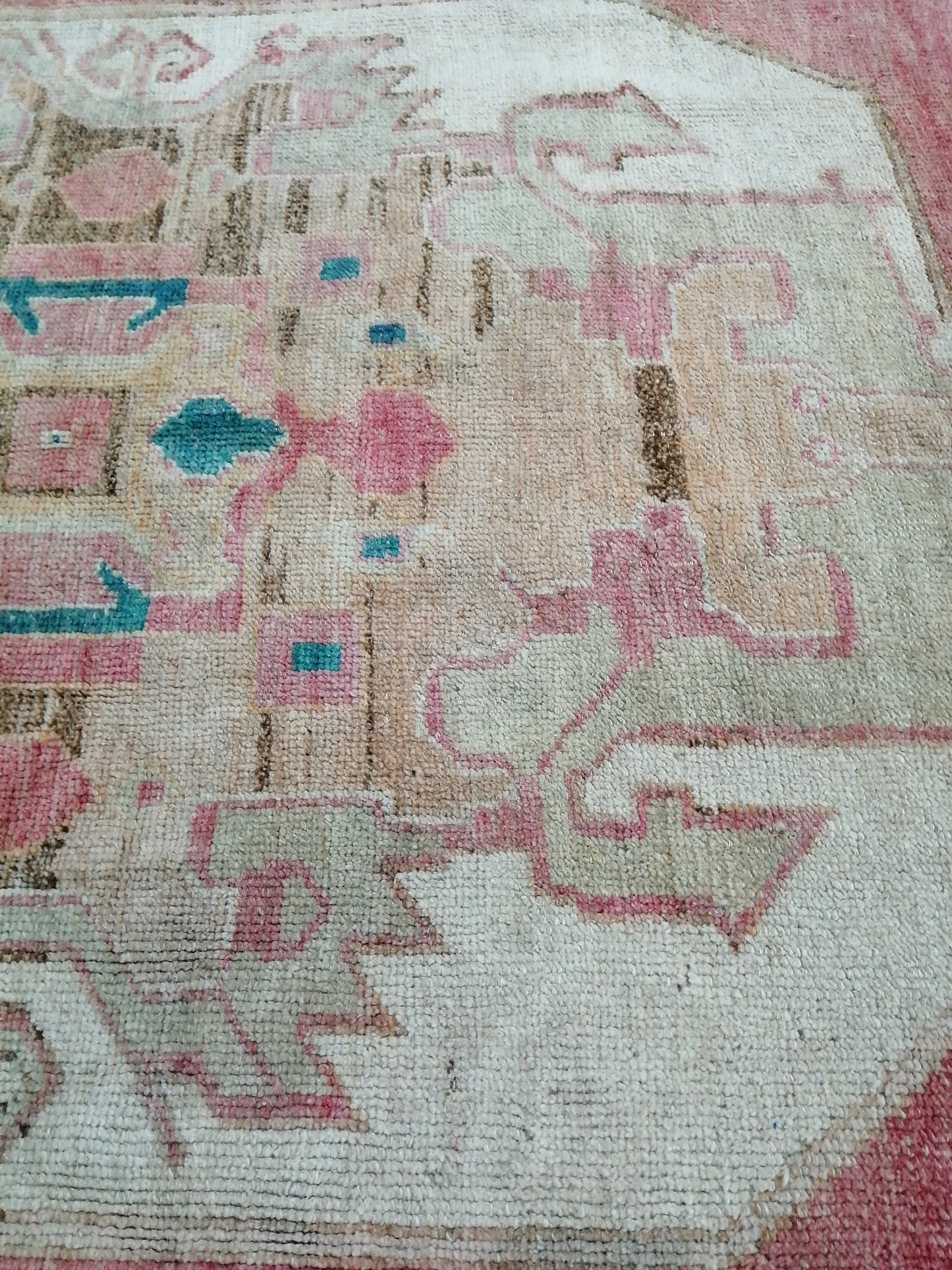 4.8 x 10.5 Wool OUSHAK RUG TURKISH Oushak Rug Vintage Oushak Runner Rug Vintage Runner Rug Wool Oushak Rug Hand Made Rug Vintage Turkish Rug