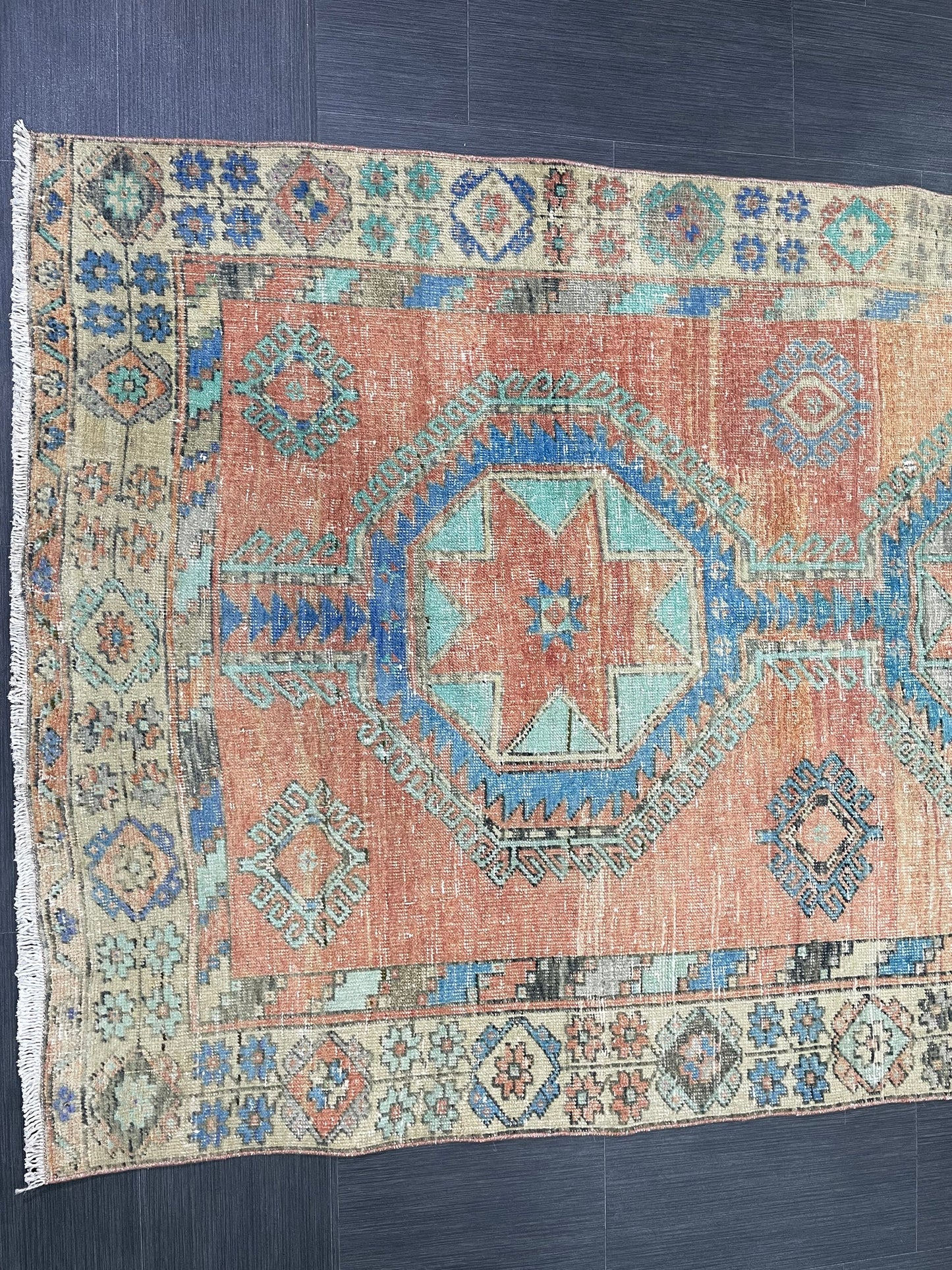 Oushak Runner Rug Turkish 4.6 x 12.5 Runner Rug Vintage Runner Rug Hallway Runner Rug Kitchen Runner Rug Wool Runner Rug Wool Oushak Rug