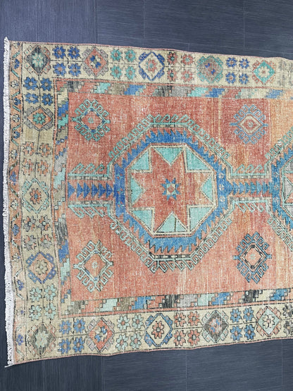 Oushak Runner Rug Turkish 4.6 x 12.5 Runner Rug Vintage Runner Rug Hallway Runner Rug Kitchen Runner Rug Wool Runner Rug Wool Oushak Rug