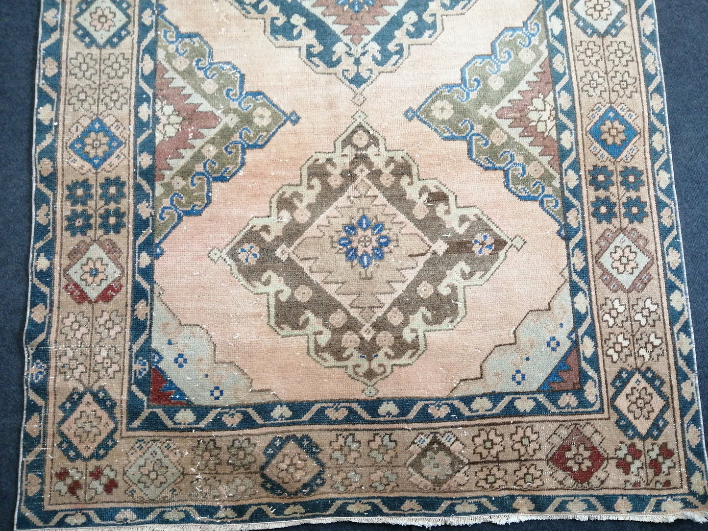 12.7 4.10 ft Oushak Runner Rug Turkish Runner Rug Vintage Runner Rug Hallway Runner Rug Kitchen Runner Rug Wool Runner Rug Wool Cream Rug