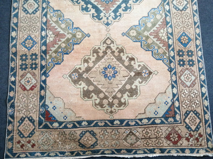 12.7 4.10 ft Oushak Runner Rug Turkish Runner Rug Vintage Runner Rug Hallway Runner Rug Kitchen Runner Rug Wool Runner Rug Wool Cream Rug