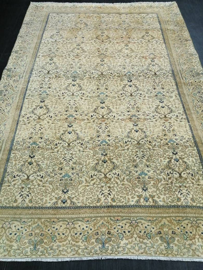 Fine Knotted OUSHAK RUG 6.2 x 9.6 TURKISH Rug Vintage Oushak Rug Vintage Oriental Rug Wool Persian Rug Hand Made Rug