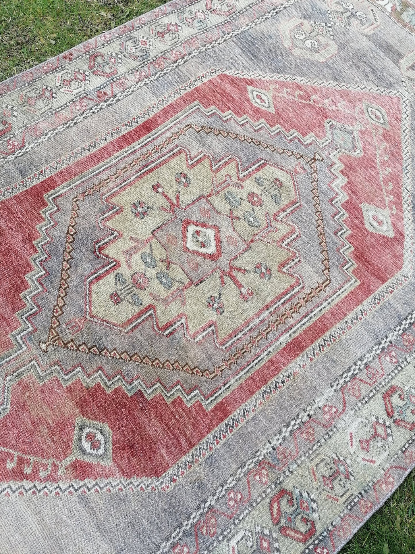 8'8x4'3 vintage rug, vintage oushak rug, unique hand made rug, kitchen area rug, bohemian traditional rug