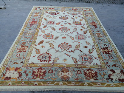 9 x 12.7 OUSHAK RUG, TURKISH Oushak Rug, Quality Wool Oushak  Rug, Rug, Wool Oushak Rug Hand Made Rugs Made In Turkey Oushak Rug 8x12 9x13