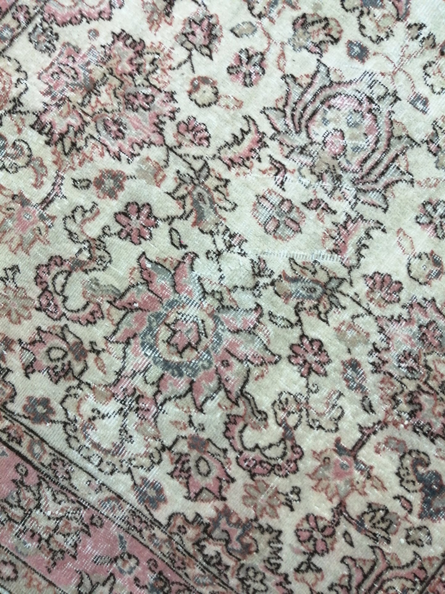 Pink Rug 4.5x 8 Hand Made Rug, Oushak Rug, Rustic Rug, Bohemian Rug, Rug Runner, Turkish Rug, Farmhouse Rug, Vintage Rug, Wool rug