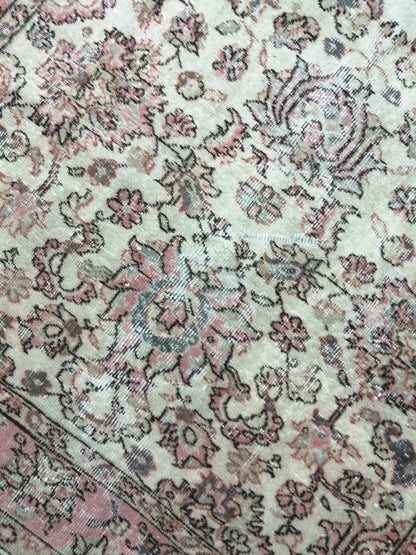 Pink Rug 4.5x 8 Hand Made Rug, Oushak Rug, Rustic Rug, Bohemian Rug, Rug Runner, Turkish Rug, Farmhouse Rug, Vintage Rug, Wool rug