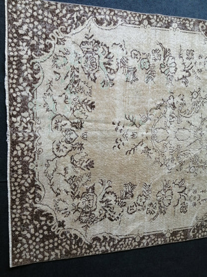 5.5 x 9.6 Muted Vintage Rugs TURKISH HAND MADE Rug Neutral Vintage Turkish Rugs  Oushak Rug Traditional Rug,  Oushak Rug,Vintage Neutral Rug