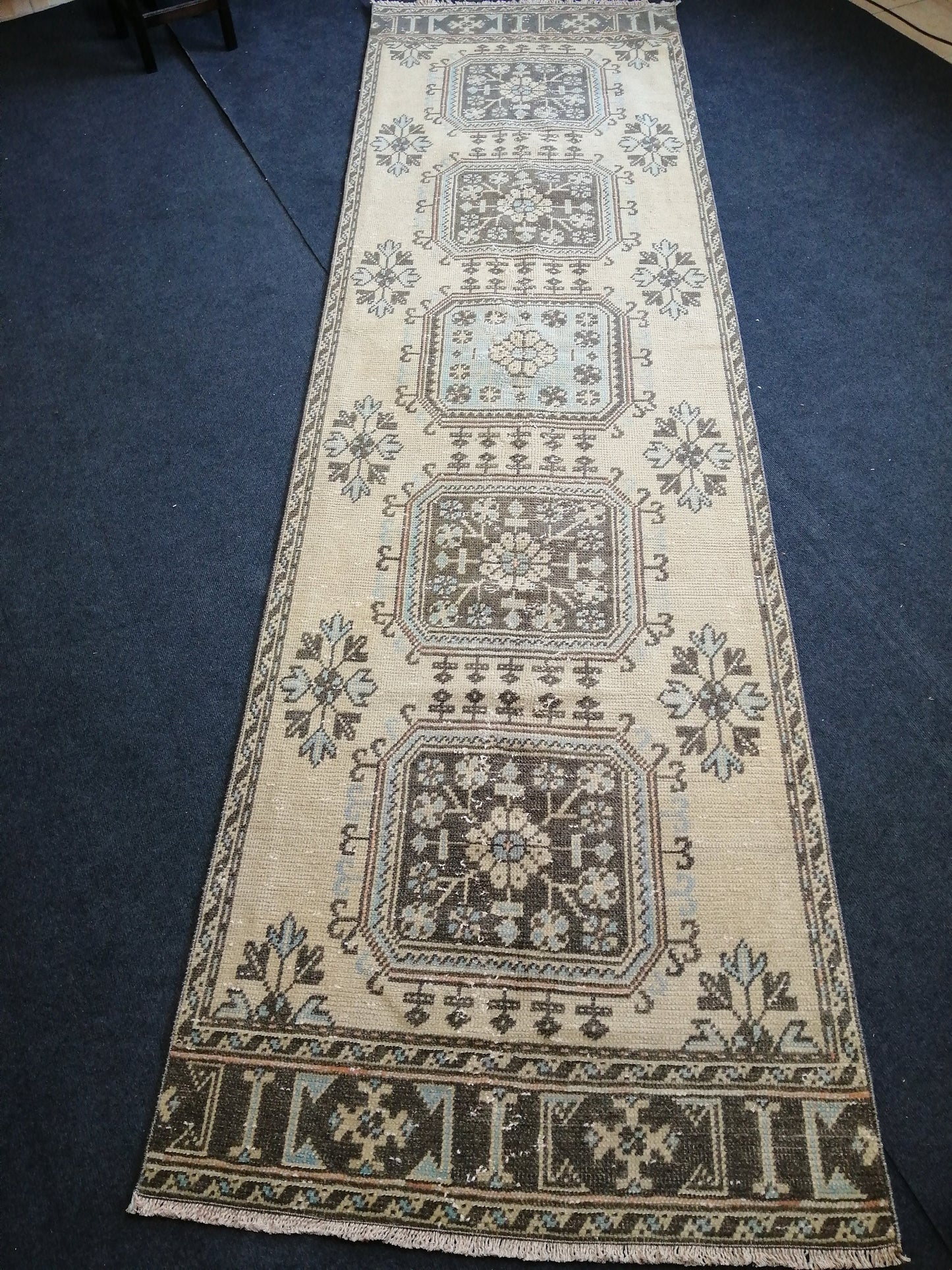 3.2 x 11.5 Muted Oushak Runner Rug Turkish Runner Rug Vintage Runner Rug Hallway Runner Rug Kitchen Runner Rug Wool Runner Rug Wool Rug