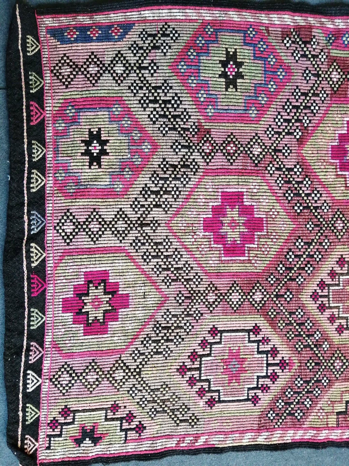 8 x 4 Flatwoven with Embroidery Rug TURKISH HAND MADE Rugs Vintage Turkish Rugs  Oushak Rug   Traditional Rug, Vintage Oushak Rug, Wool Rug