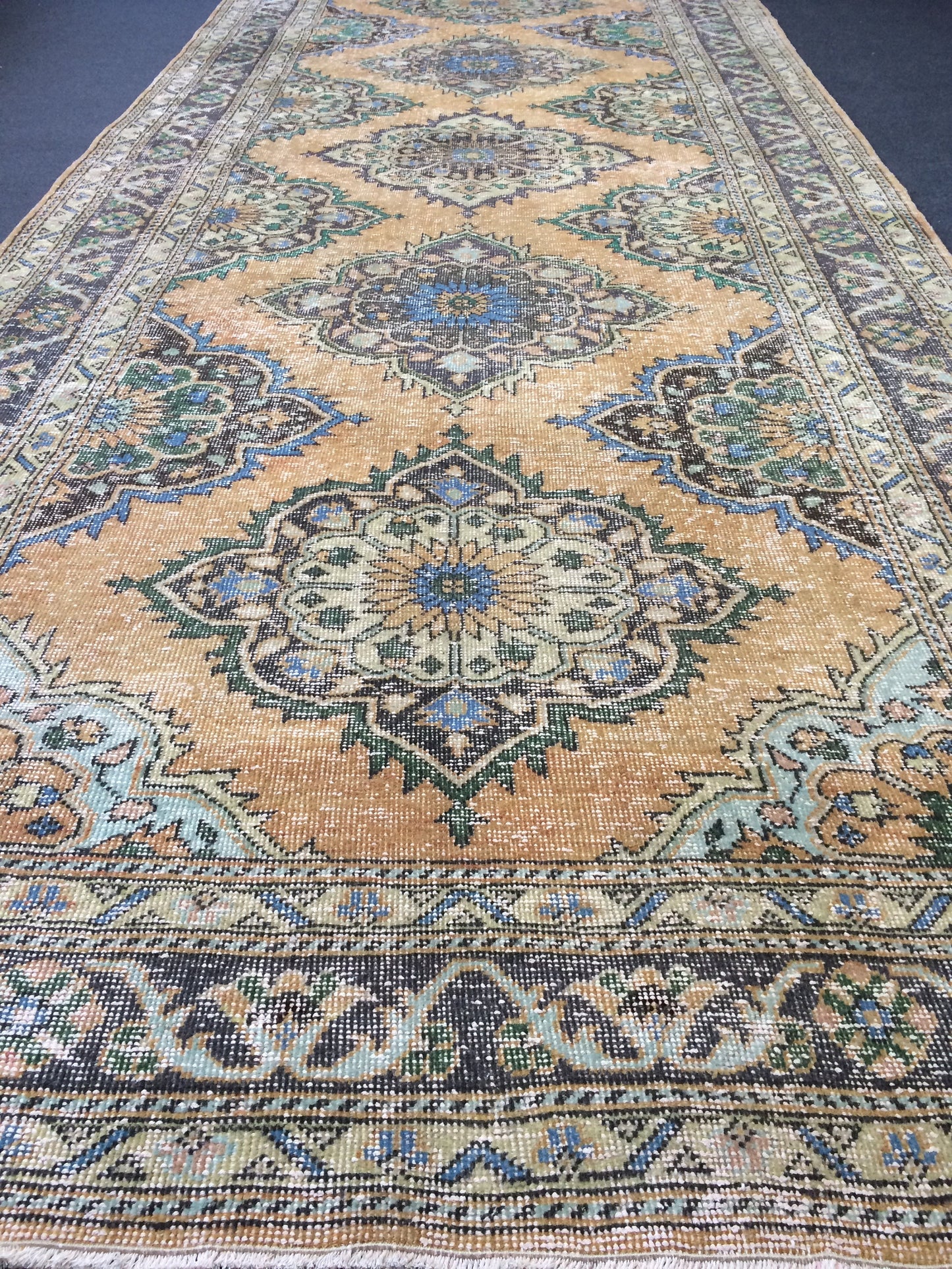 12.3 x 4.8 Large Area Rug Vintage Rug  Oushak Rug Turkish Rug Oriental Runner Carpet Persian Runner Rug 4.8x12.3 Runner