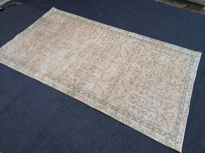 Oushak turkish rug, vintage turkish rug,oushak vintage rug,vintage rug,kitchen rug, vintage anatolian rug,unique hand made bohemian 8'6x4'9