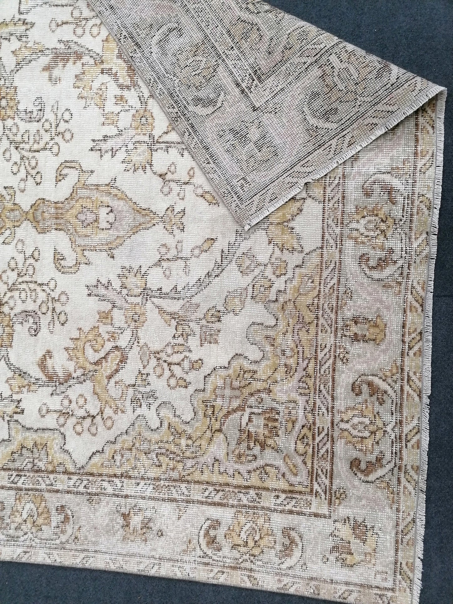 Neutral oushak wool rug 8,4x5,2 muted hand made rug, oushak rug, rustic rug, turkish rug, farmhouse rug, vintage rug