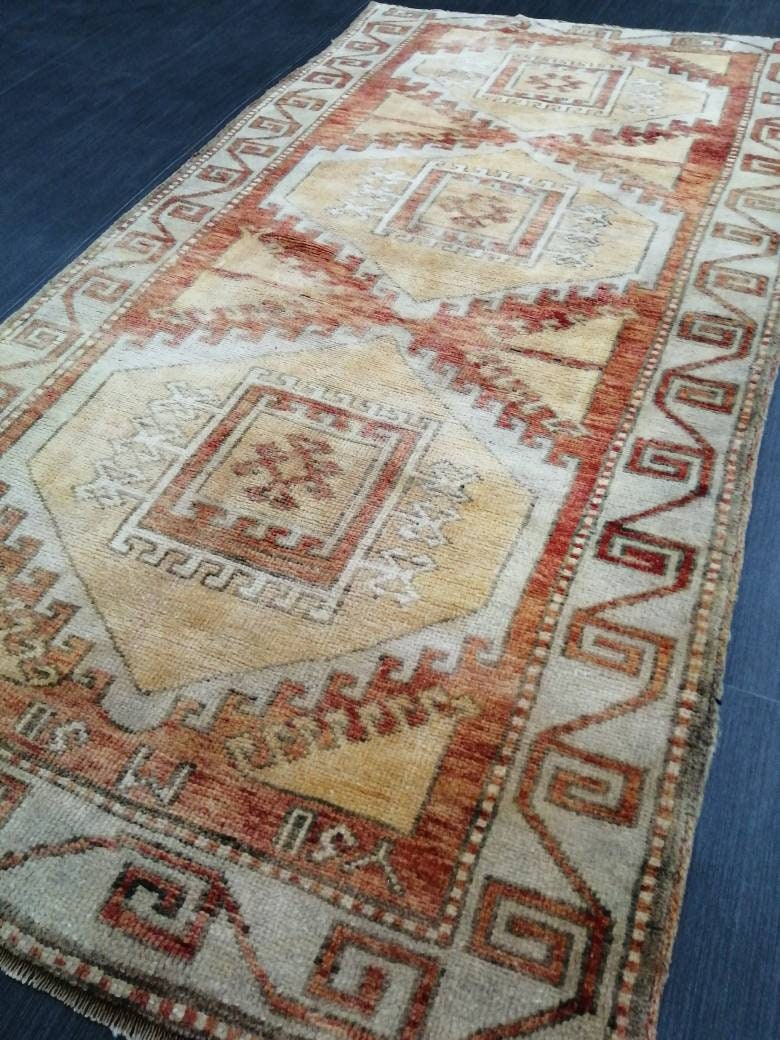 WOOL RUGS, 6 x 3.2 Vintage Rug Turkish Oushak  Rug, Hand Made Rug, Living Room Rug, Oushak Rug, Farmhouse  Rug, Oriental Rug,