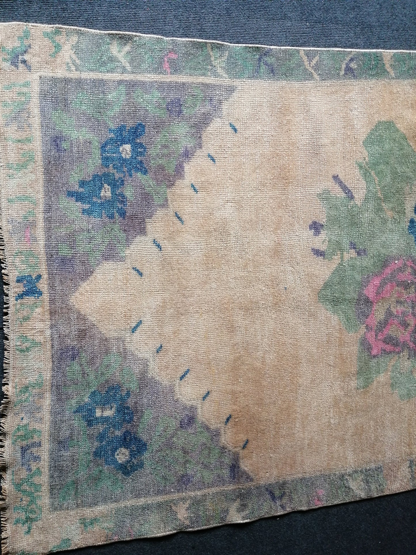 3.5 x 6.7 OUSHAK RUG TURKISH Oushak Rug Vintage Oushak Runner Rug Vintage Runner Rug Wool Oushak Rug Hand Made Rugs Vintage Turkish Rug 4x7