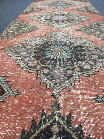 3x13 Turkish Runner Rug Oushak Runner Rug  Vintage Runner Rug Hallway Runner Rug