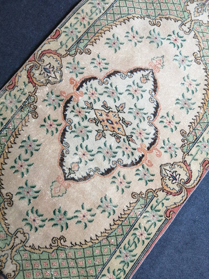 3.7 x 6.9 Turkish Rug, Oushak Rug, Rustic Oushak Rug, Wool Muted Oushak Rug, Oriental Rugs, Farmhouse Rug, Vintage Rug, Hand Made Rug