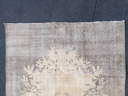 Turkish rug, oushak rug 3'8x6'6 vintage rustic rug, vintage oushak rug, kitchen area rug,