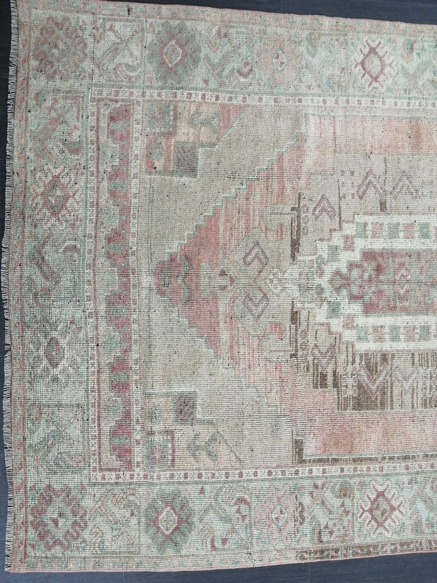 Muted Oushak Runner 4.8 x 10.5 Turkish Runner Rug Vintage Runner Rug Hallway Runner Rug Kitchen Runner Rug Wool Runner Rug Wool Oushak Rug