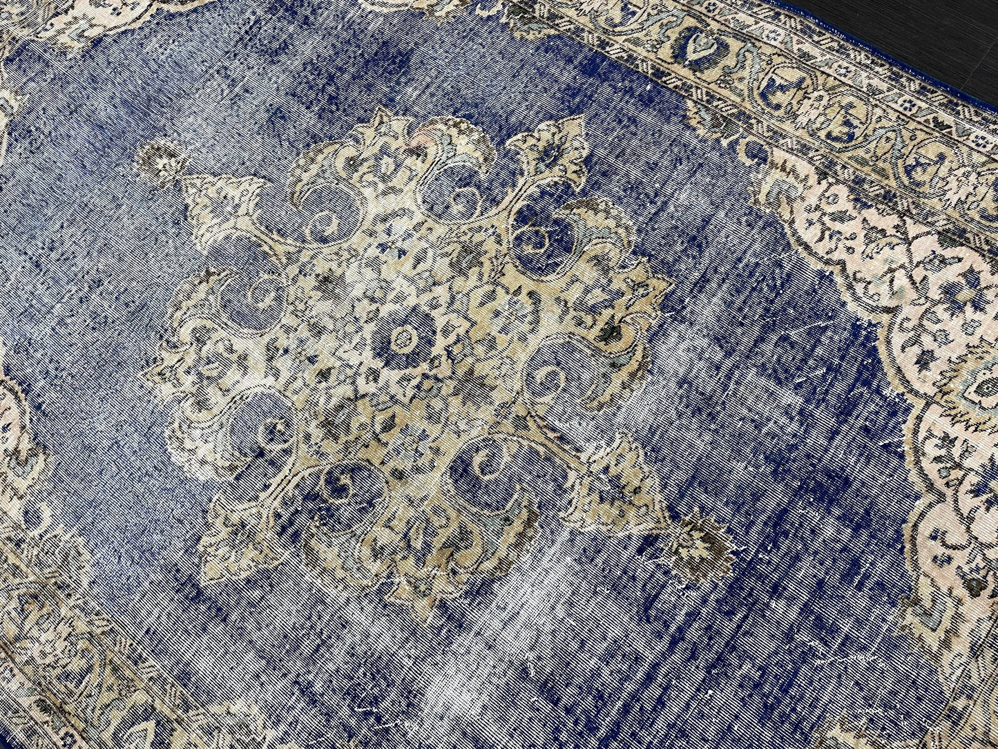 Large Distressed OUSHAK RUG 6.7 x 9.5 TURKISH Oriental Rug Vintage Persian Rug Vintage Rug Wool Oushak Rug Hand Made Rug Vintage Turkish Rug