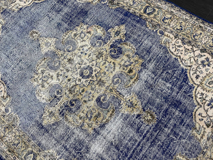 Large Distressed OUSHAK RUG 6.7 x 9.5 TURKISH Oriental Rug Vintage Persian Rug Vintage Rug Wool Oushak Rug Hand Made Rug Vintage Turkish Rug