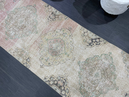 Handmade Runner RUG 3 x 12 TURKISH Oushak Rug Vintage Runner Rug Vintage Runner Rug Wool Oushak Rug Antique Rug Hand Knotted Rug