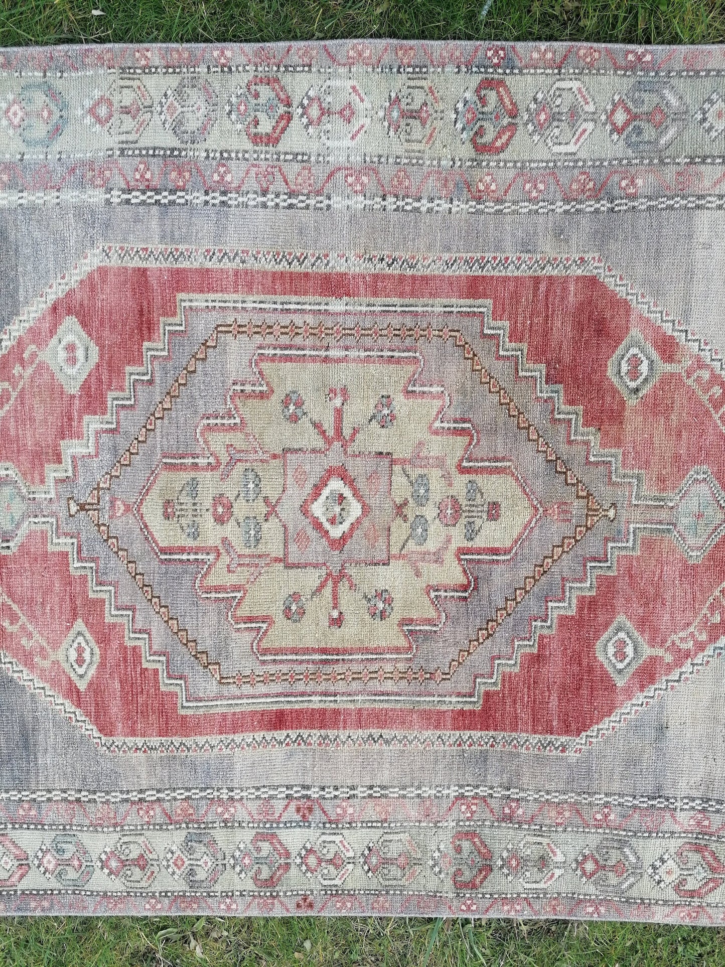 8'8x4'3 vintage rug, vintage oushak rug, unique hand made rug, kitchen area rug, bohemian traditional rug