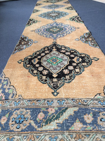 13 x 2.8 Oushak Runner Rug Turkish Runner Rug Vintage Runner Rug Hallway Runner Rug