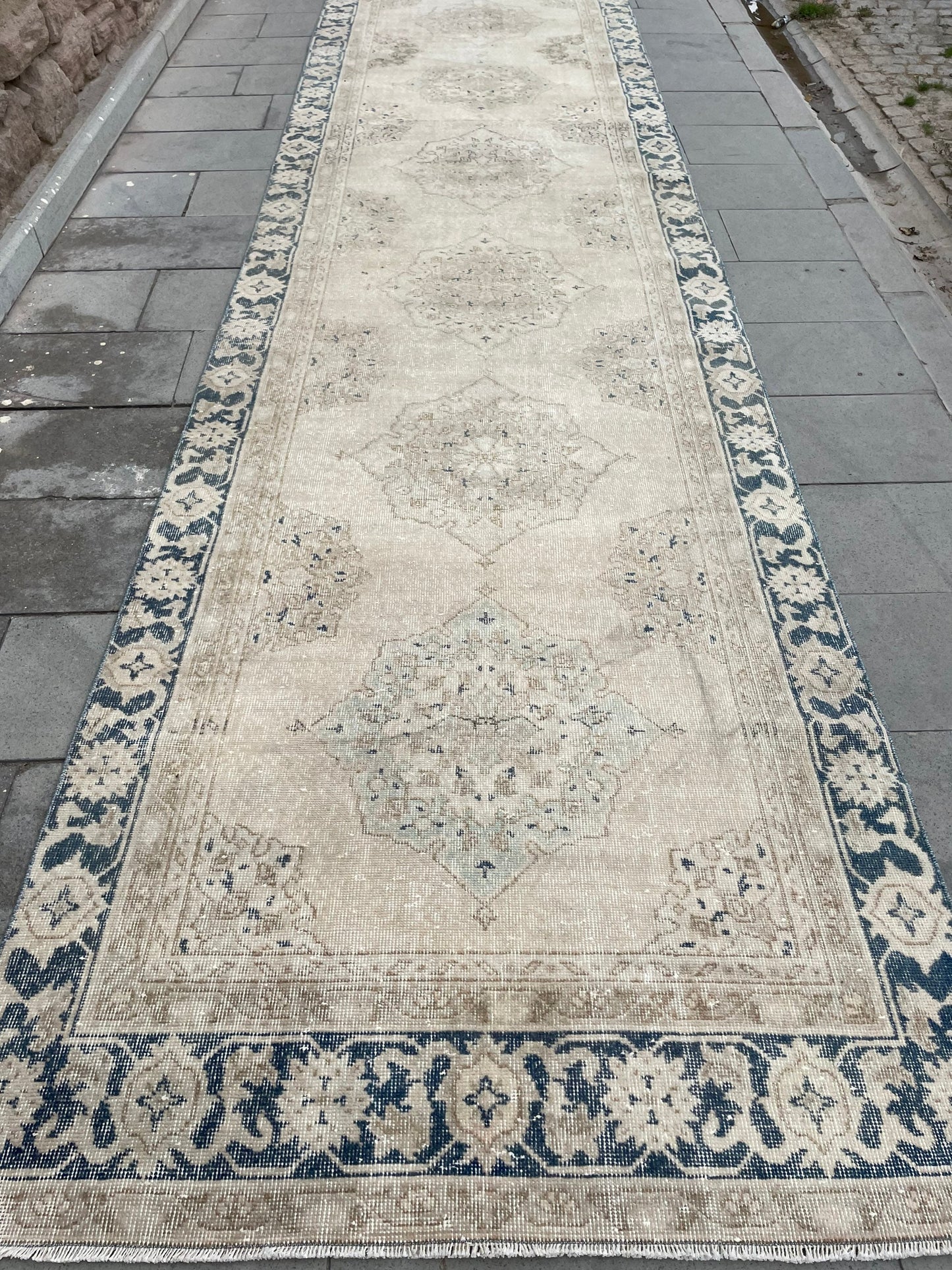 Muted Extra Long Turkish Runner Very Long Muted Oushak Runner Rug 5 x 22.4 Vintage Runner Rug XL Oriental Runner Rug Staircase Runner rug