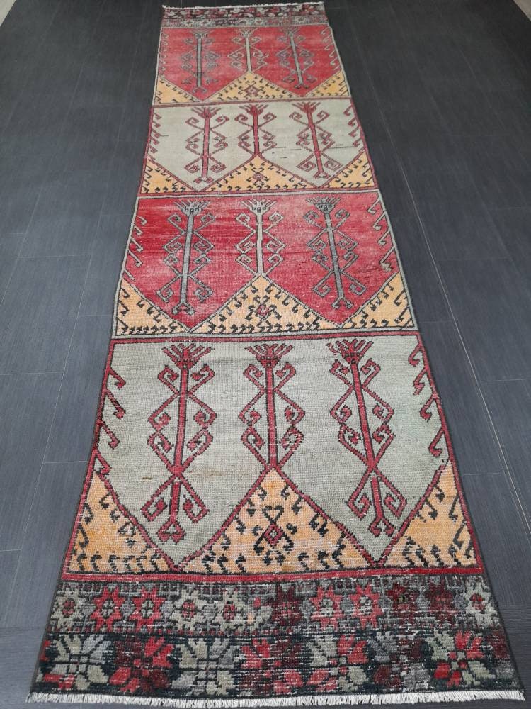 Oushak Runner Rug 3x11 Turkish Runner Rug Vintage Runner Rug Hallway Runner Rug Kitchen Runner Rug Wool Runner Rug Wool Oushak Rug Nomad Rug