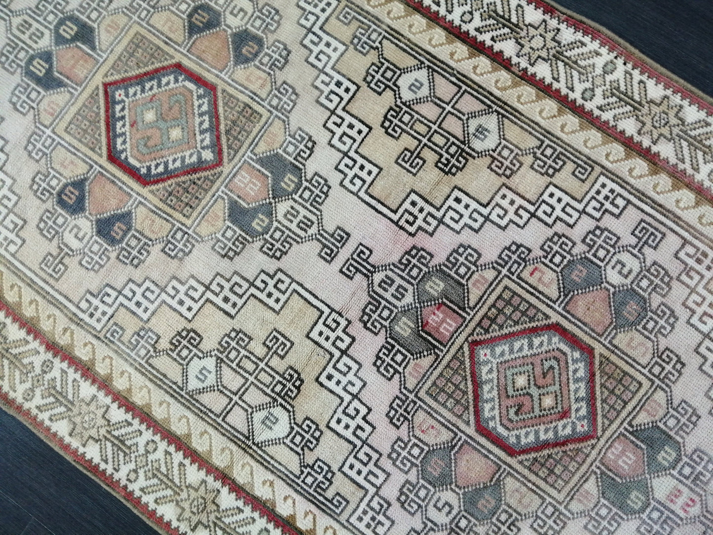 Muted Vintage Runner Rug Hallway Runner Rug 3x9 Kitchen Rug Runner Wool Runner Rug Oushak Runner Rug Turkish Runner Rug Medium Wool Pile