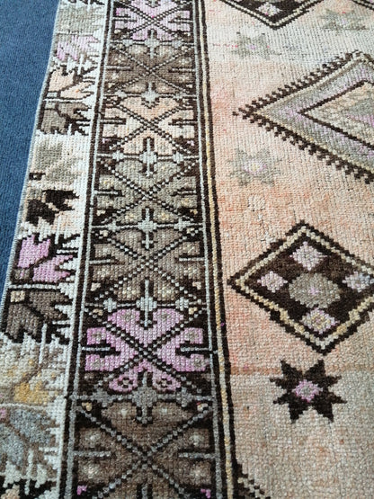 Oushak Runner Rug Turkish 3.4 x 11  Runner Rug Vintage Runner Rug Hallway Runner Rug Kitchen Runner Rug Wool Runner Rug Wool Oushak Rug