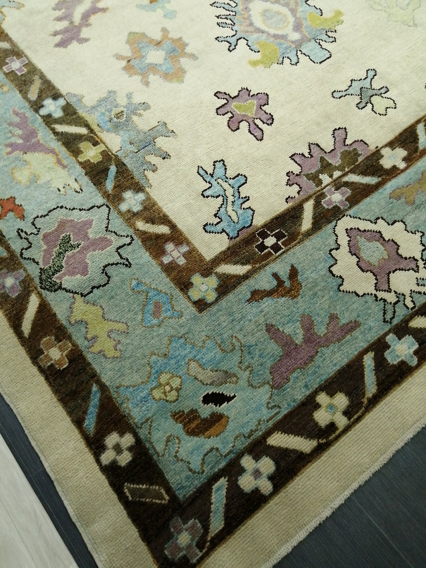 11.8 x 9.5 Large OUSHAK RUG, Wool TURKISH Oushak Rug, Vintage Oushak  Rug, Rug, Wool Oushak Rug Hand Made Rugs, Made In Turkey 9x12