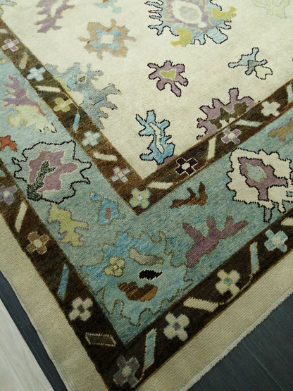 11.8 x 9.5 Large OUSHAK RUG, Wool TURKISH Oushak Rug, Vintage Oushak  Rug, Rug, Wool Oushak Rug Hand Made Rugs, Made In Turkey 9x12