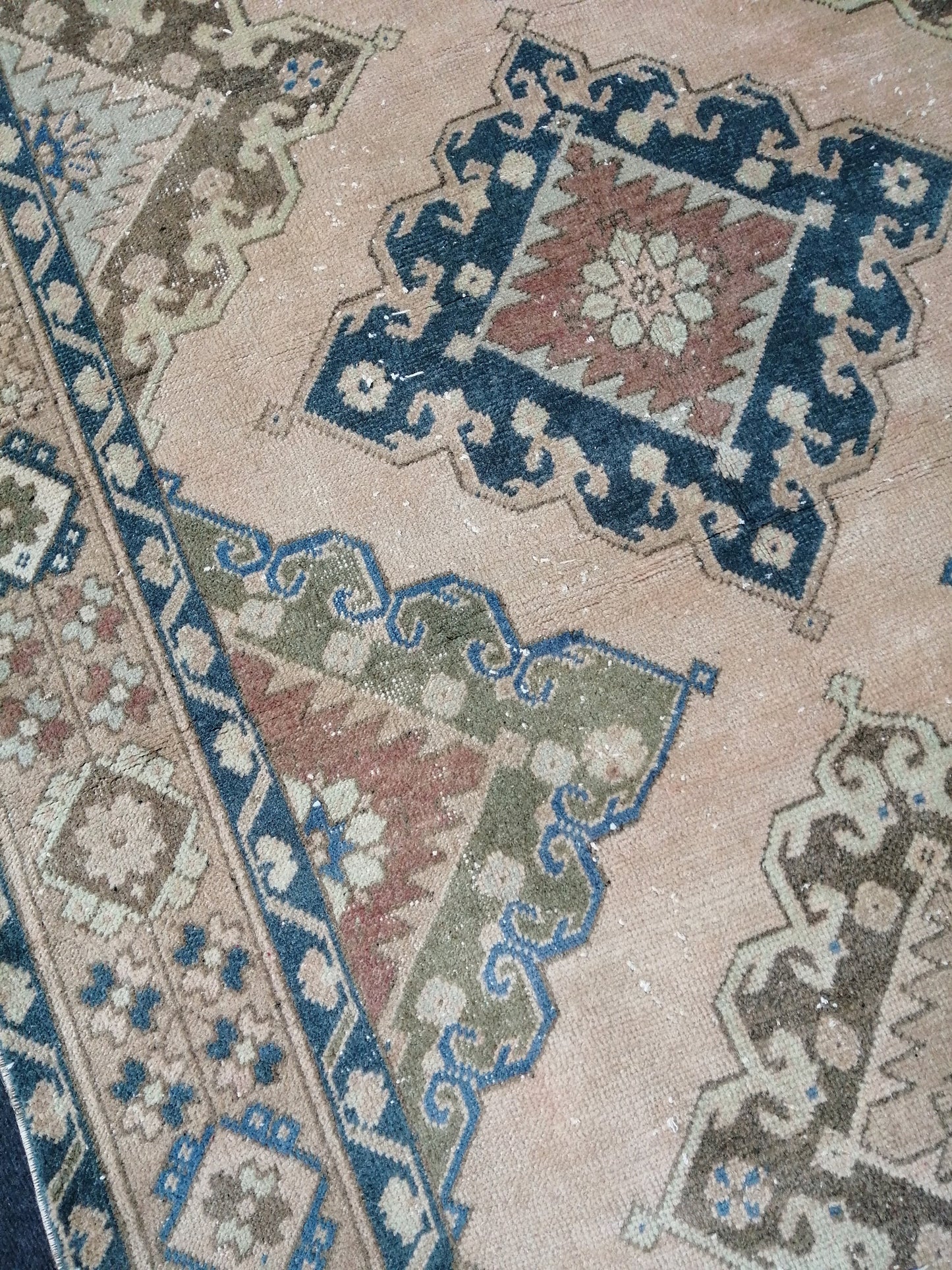 12.7 4.10 ft Oushak Runner Rug Turkish Runner Rug Vintage Runner Rug Hallway Runner Rug Kitchen Runner Rug Wool Runner Rug Wool Cream Rug