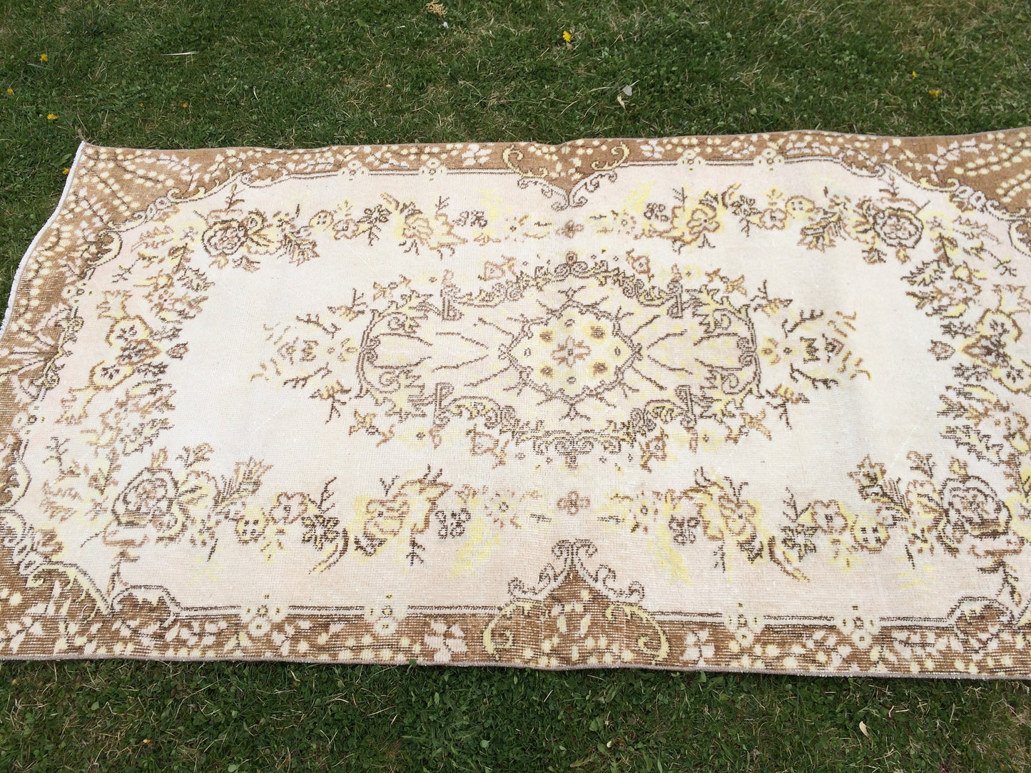 VINTAGE RUGS, TURKISH Rugs, Antique Rug, Oushak antique Rug, Hand woven Rug, Weaving Rug, Muted Rug, Kitchen Rug, Eclectic rug, Wool Rugs