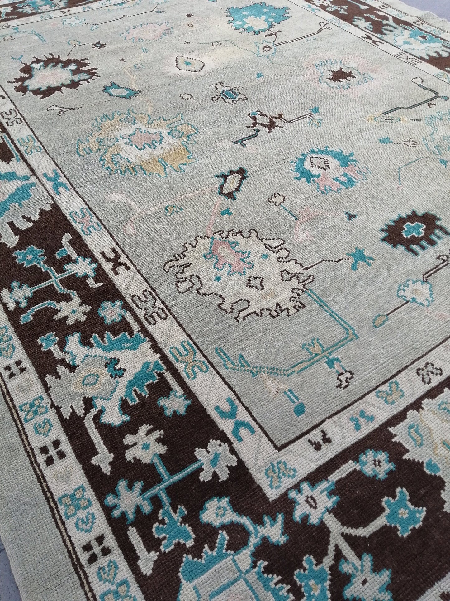 11.4 X 8.9 OUSHAK RUG, TURKISH Oushak Rug, Vintage Oushak  Rug, Rug,Wool 9x11 Oushak Rug Hand Made Rugs, Made In Turkey Oushak Rug 9x12 8x11