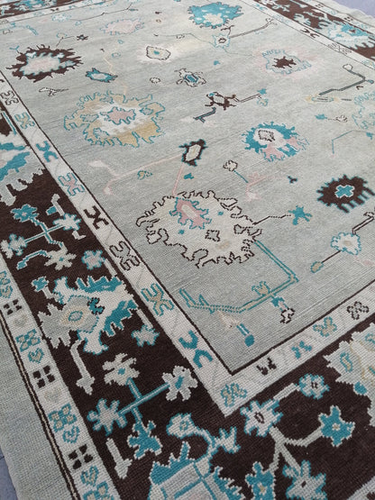 11.4 X 8.9 OUSHAK RUG, TURKISH Oushak Rug, Vintage Oushak  Rug, Rug,Wool 9x11 Oushak Rug Hand Made Rugs, Made In Turkey Oushak Rug 9x12 8x11